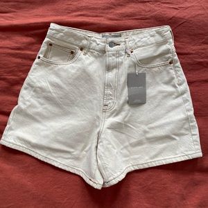 Everlane A-Line Denim Short, NWT, Ecru